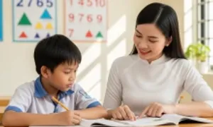 Cô giáo cứ thuyết phục tôi đăng ký cho con học Toán bằng Tiếng Anh